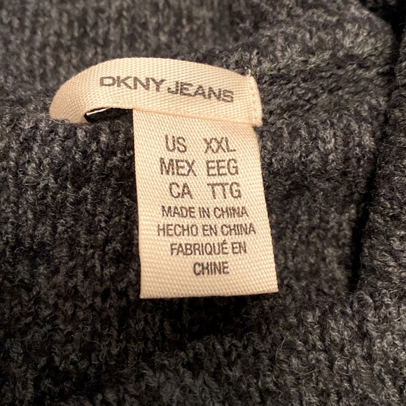 DKNY sweater (dark grey), cowl neck, size XXL - Picture 3 of 4